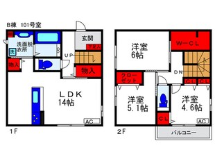 サクラビレッジ豊中市本町B棟の物件間取画像